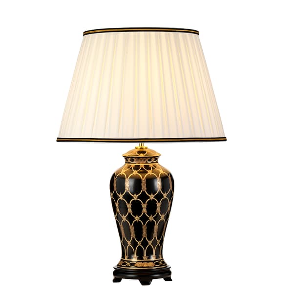 Bordlampe keramisk sort guld moderne Taipei E27 60W Designer's Lightbox