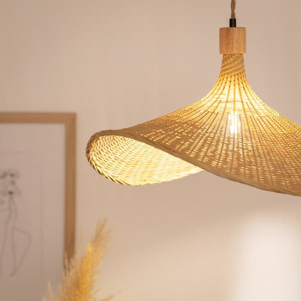 Boho-riippuvalaisin bambuhattu Abruzzo Isabella 40cm E27