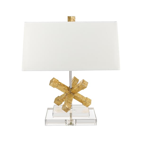 Bordslampa Art Deco modern vit guld Jackson Square E27 60W Gilded Nola
