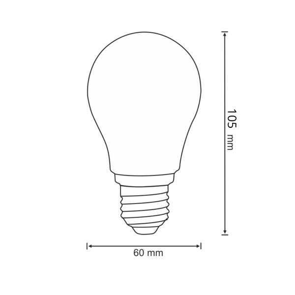 LED-filamenttilamppu A60 E27 450lm Platinum 305824 Polux