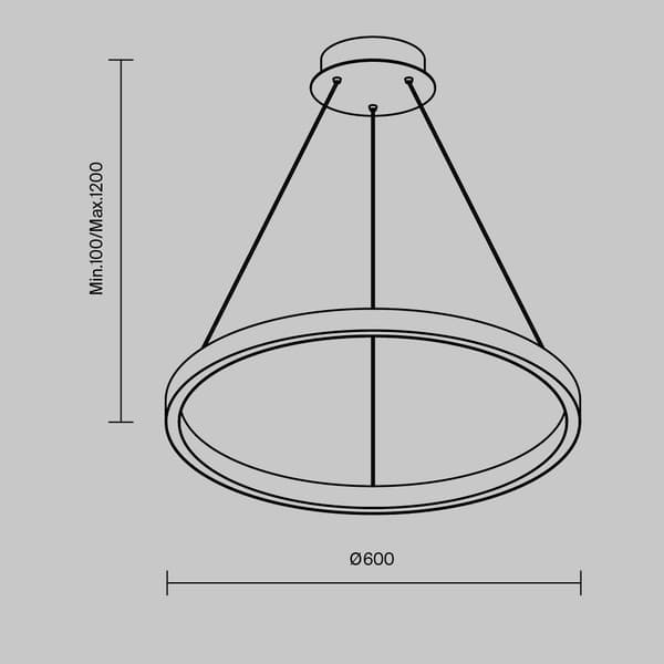 Moderne sort-hvid ring LED pendellampe 36W RIM Maytoni