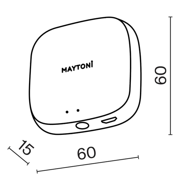 Wi-Fi Smart Control -moduuli, valkoinen neliö Zigbee+BLE GATEWAY Maytoni