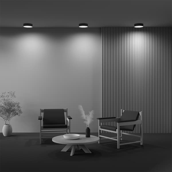 Moderni musta pyöreä LED-kattovalaisin 24W ZON Maytoni Technical