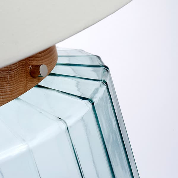 Bordslampa glas trä transparent Luga E27 60W Elstead