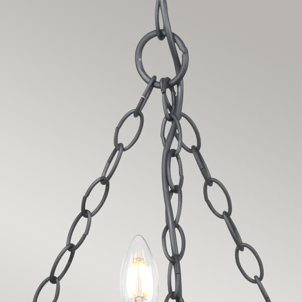 Svart ljuskrona Saxon 5xE14 60W Elstead