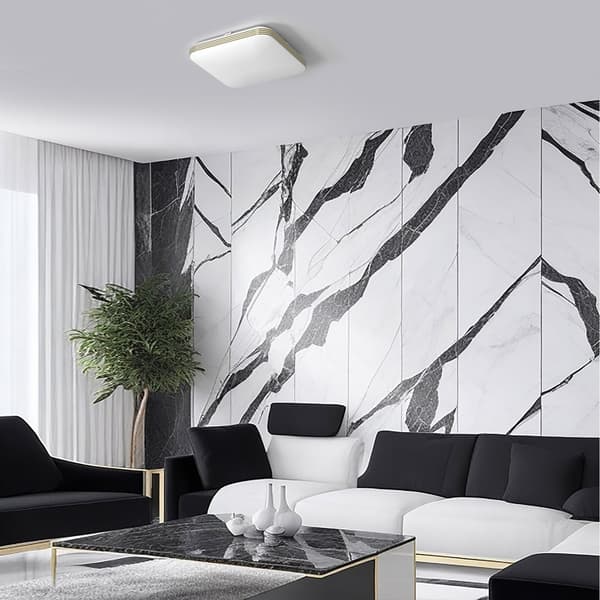 Firkantet loftlampe 33 cm LED 17W hvid / guld Dabar Eko-Light
