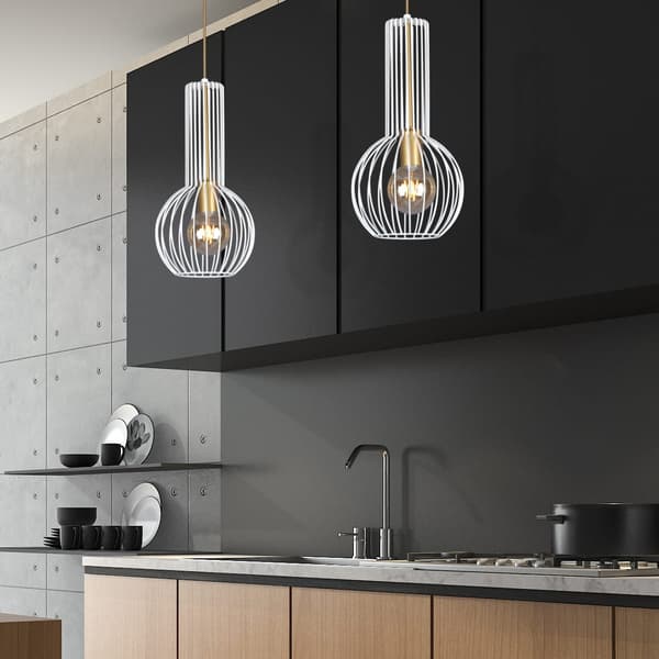 Kaja ARVI K-4525 moderne hvid-guld pendel