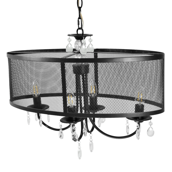Sort ellipse pendel E14x4 BRESSO 310552 Polux