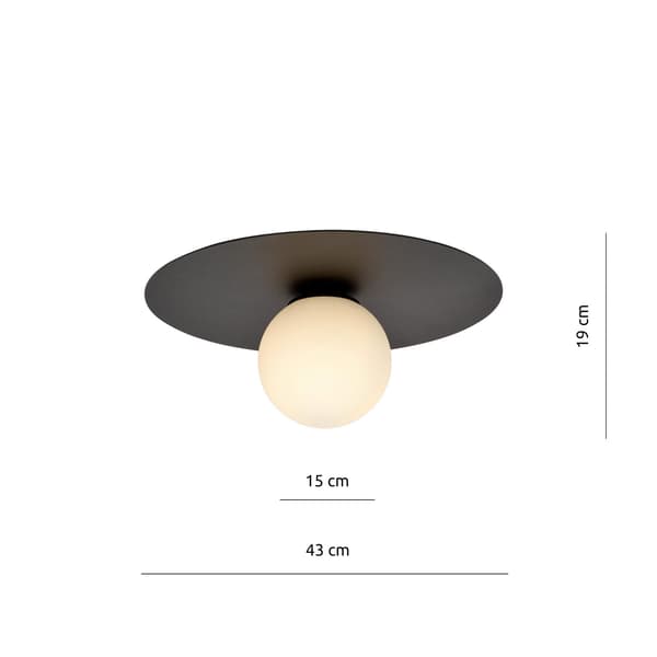 Emibig loftlampe 1xE14 40W SOLAR 1 SORT/OPAL 1127/1