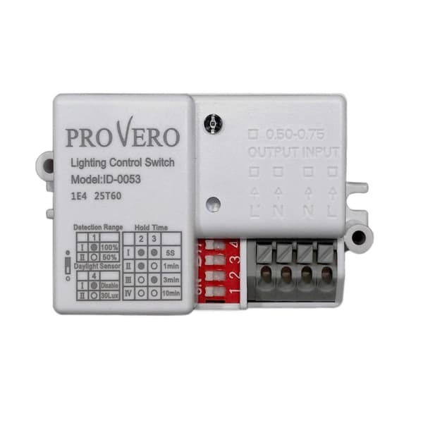 Mikrovågsrörelsesensor mini DIP 12m vit max 100W Idealed