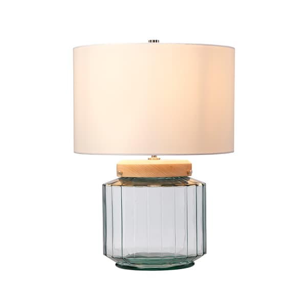 Bordslampa glas trä transparent Luga E27 60W Elstead