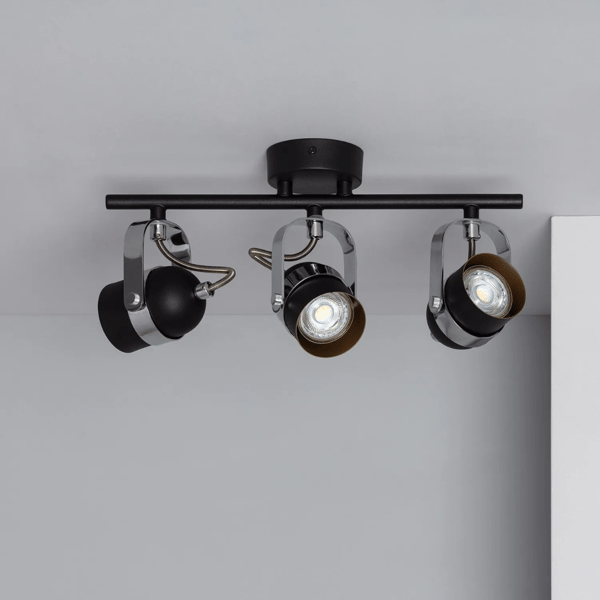 Retro Loft Sort Loftlampe 50cm 3xGU10 Abruzzo Hilton