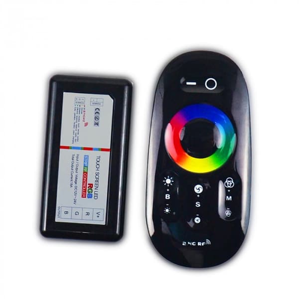 RGB LED-listkontroll, touch, 18A 216W RF SVART Ecolight
