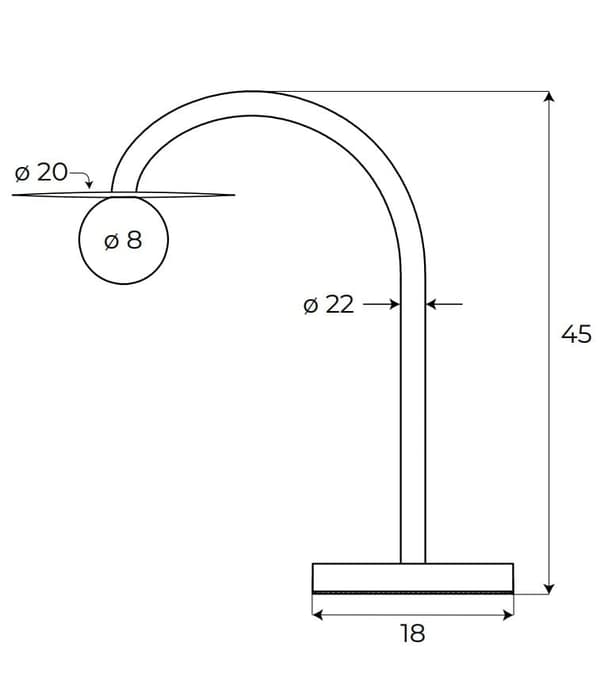 Bordlampe moderne sort glas hvid kugle rund skærm LED 2W ENIGMA Maxlight