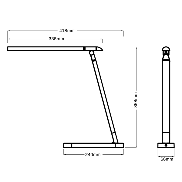 LED-bordslampa vit-silver 4000K MADERA 324955 Polux