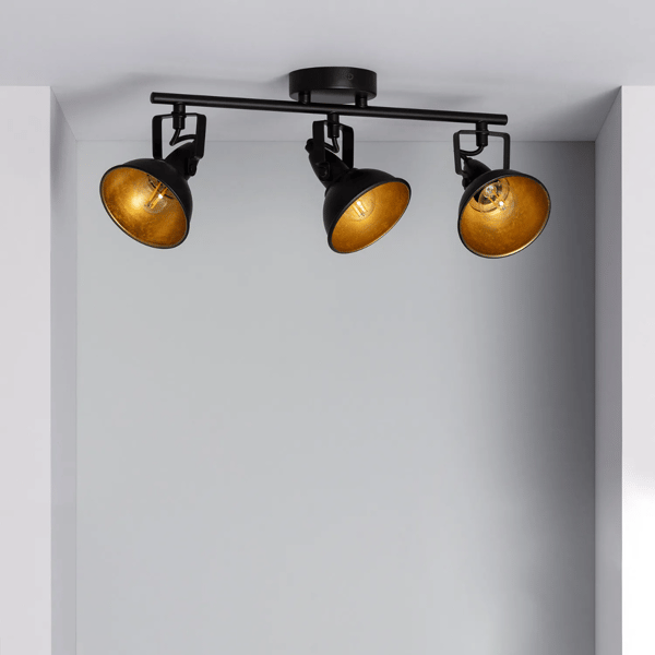 Retro Loft Sort Loftlampe 50cm 3xE14 Abruzzo Orte