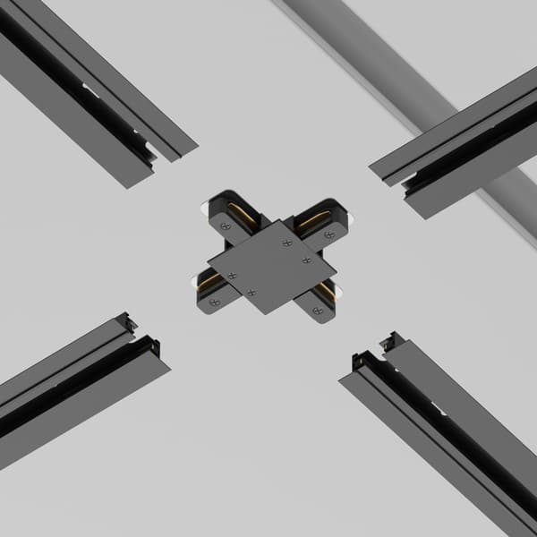 X-forbinder til forsænkede skinnesystemer sort UNITY Maytoni Technical