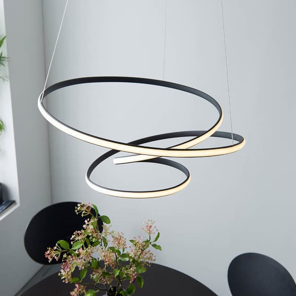 Moderne sort LED-pendellampe 47,5W DUNE Endon