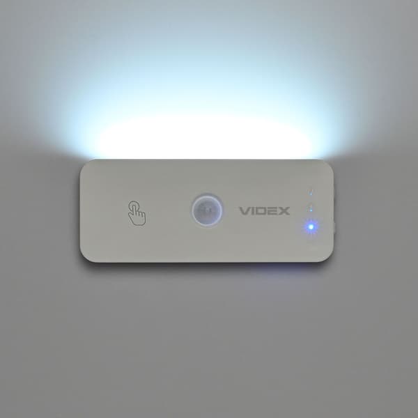 Vägglampa med batteri, rörelsesensor, USB-C, magnetfäste Videx