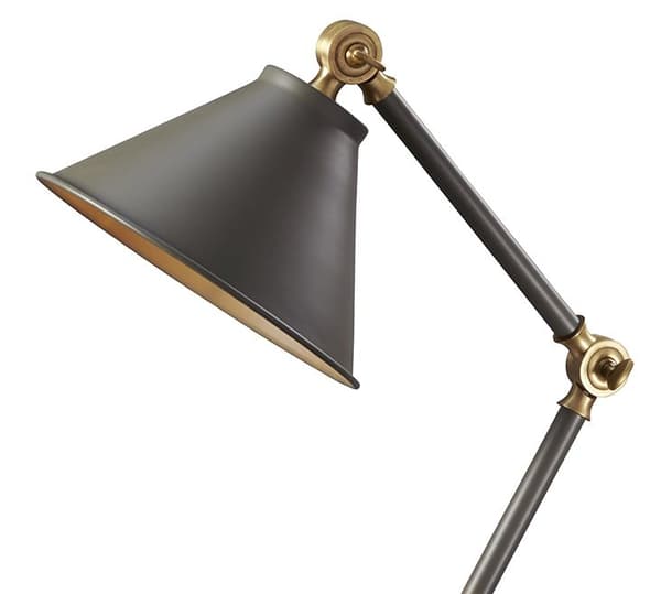 Retro bordlampe Provence grå med antik messing Elstead