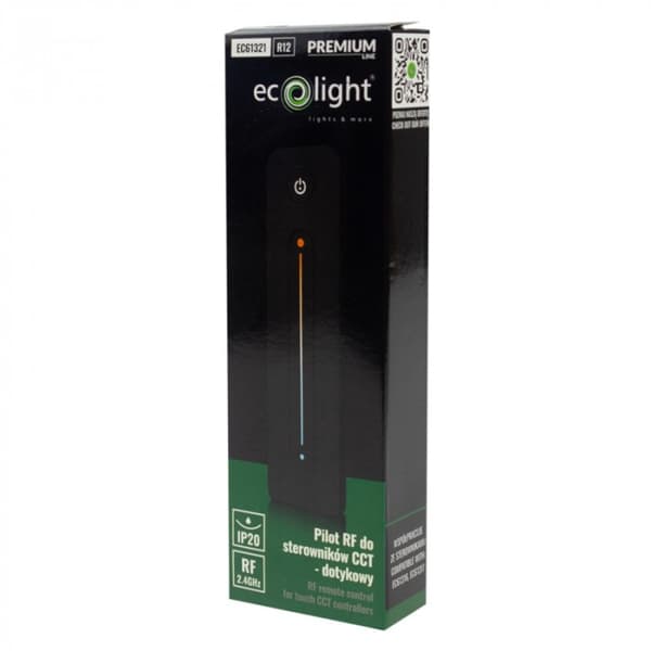 Fjernbetjening til LED-strips R12 RF til CCT-controllere touch sort Ecolight