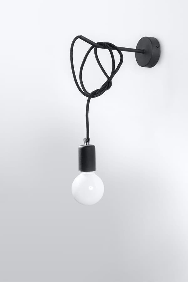 Seinävalaisin EDISON Musta Sollux Lighting SL.0373