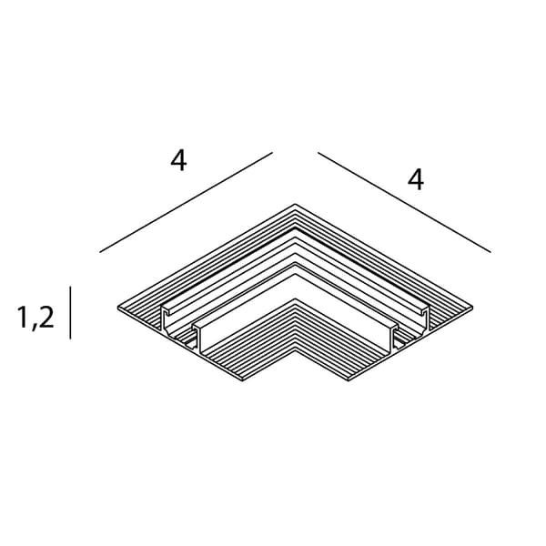Vinkelbeslag væg/loft sort til skinner NT0001, NT0002- MICRO11 Maxlight