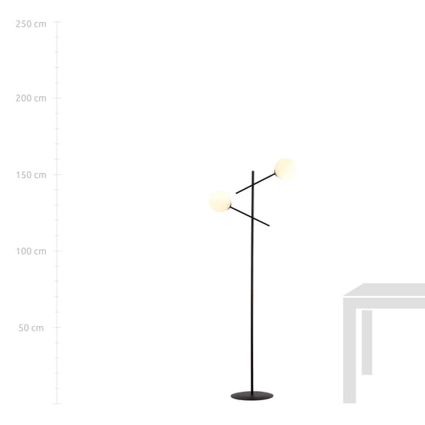 Emibig gulvlampe 2xE14 40W LINEAR LP2 SORT/OPAL 1169/LP2