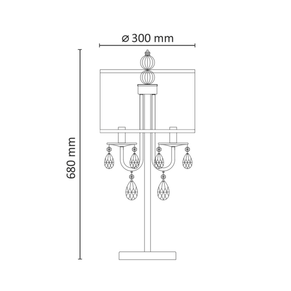 BRESSO 310538 Polux sort bordlampe E14x3