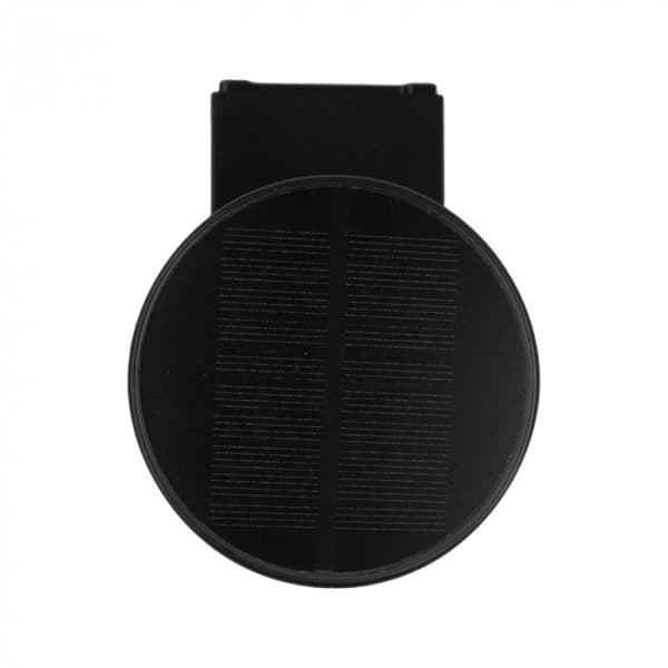 Rund sort LED solcelle væglampe 0.6W skumringssensor Ecolight