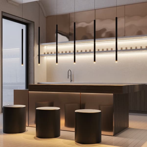 Pendellampe moderne sort lang LED-rør 6W PRO EXTRA Maytoni