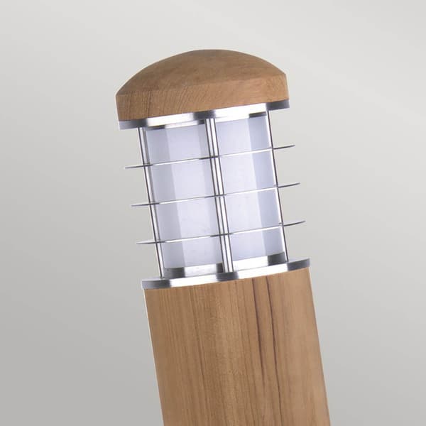 Udendørs lampe pæl teaktræ / rustfrit stål E27 40W Poole Garden Zone