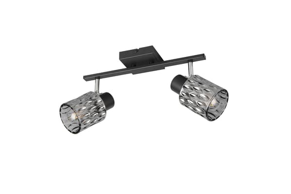 Loftlampe moderne sort røgfarvede dekorative skærme 2xE27 10W JACK RL