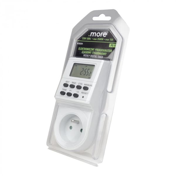 Elektronisk timer, veckoschema, strömbrytare 1800W Ecolight