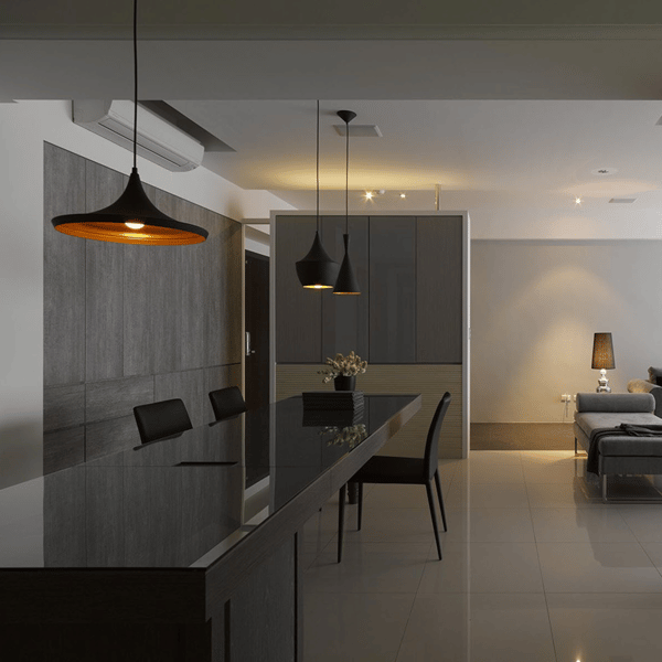 Pendellampe sort-guld E27 MODERN 305459 Polux