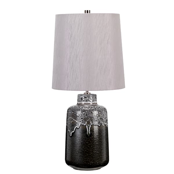 Bordslampa keramik svart vit silver 65 cm Woolwich E27 60W Elstead