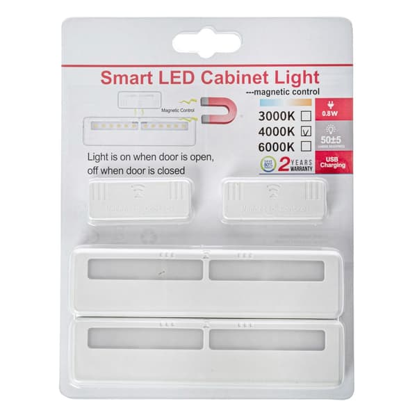 Set med 2x underskåpslampa möbel micro USB LED 0.8W Eko-Light