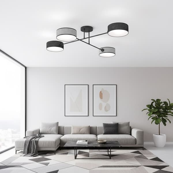 Loftlampe moderne sort-grå skærme 4xE14 10W MAGA Emibig