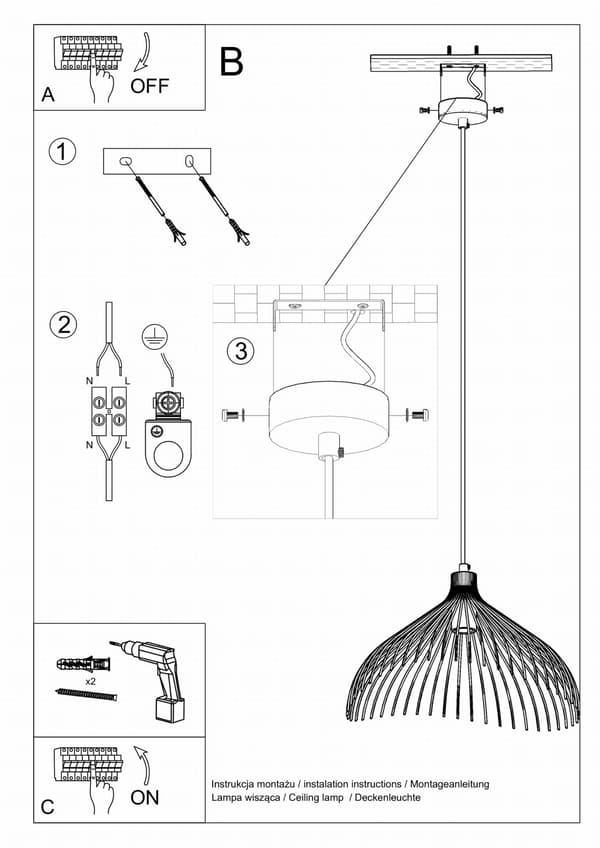 Pendellampa UMB vit Sollux Lighting SL.0664