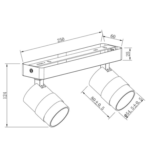 Spot Anillo 2xGU10 vit LP-770/2W WH Light Prestige