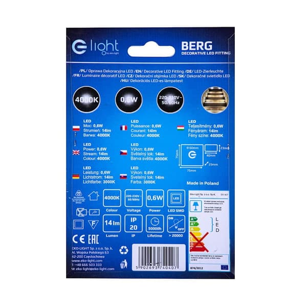 Trappelampe 1x0.6W LED BERG EKS0407 Eko-Light