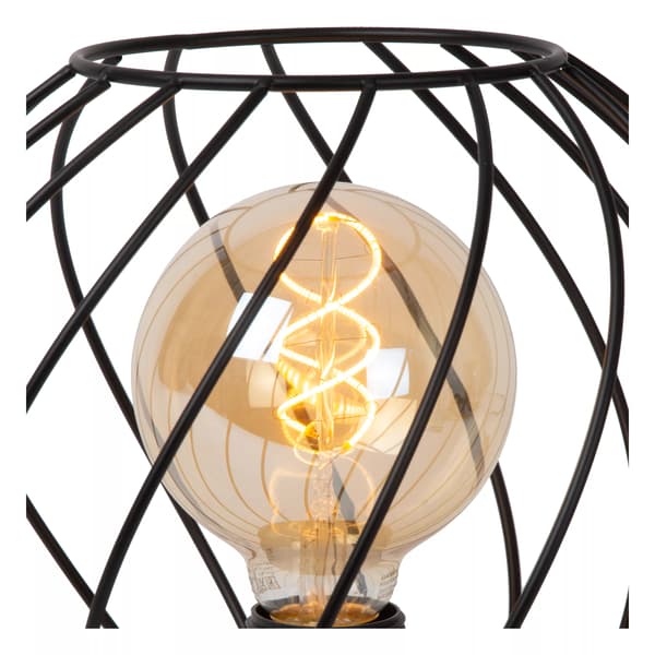 Bordlampe sort tråd rund 25 cm E27 Danza Lucide