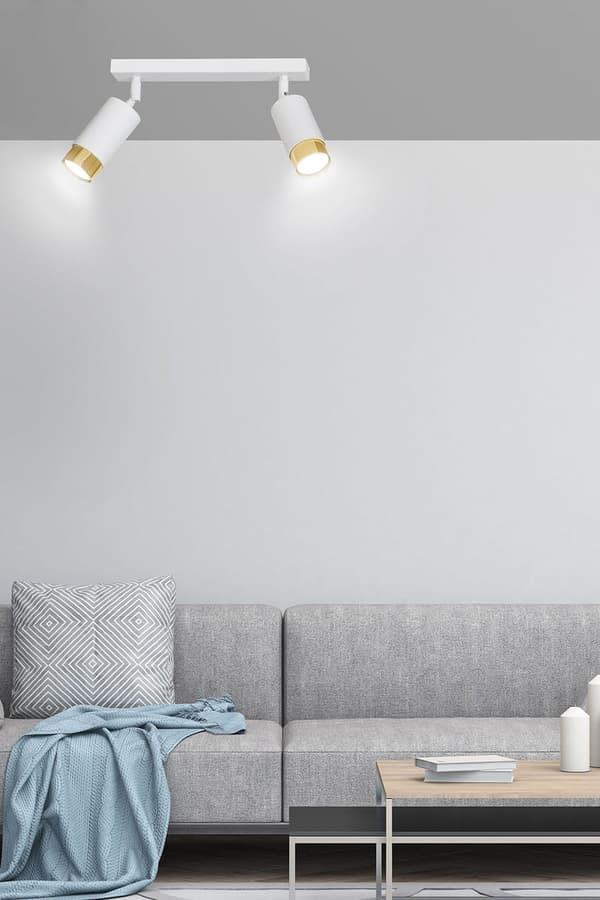 LOFTLAMPE Emibig 2xGU10 30W HIRO 2 WH/GOLD 963/2