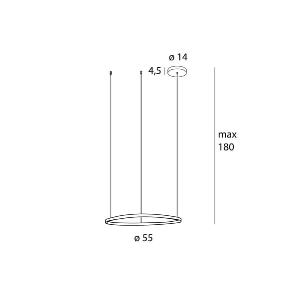 Modern svart ringpendellampa 60cm LED 27W CAYENNE Maxlight