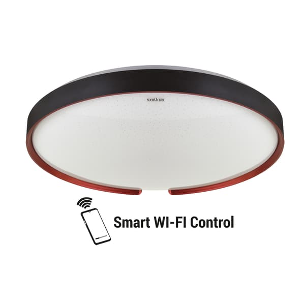 Moderne sort rund badeværelsesloftlampe Ø49cm variabel LED farve 48W ESPERANTO Struhm