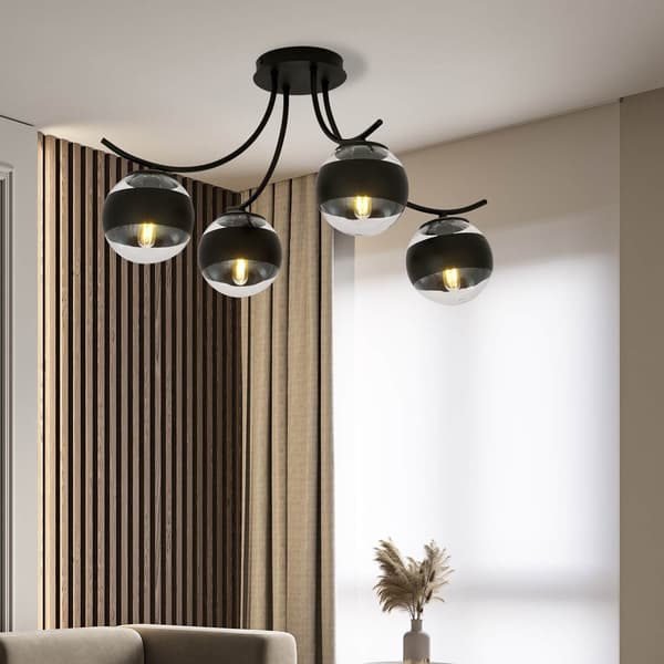 Emibig loftlampe 4xE14 40W BOSTON 4 SORT/STRIBET 1111/4