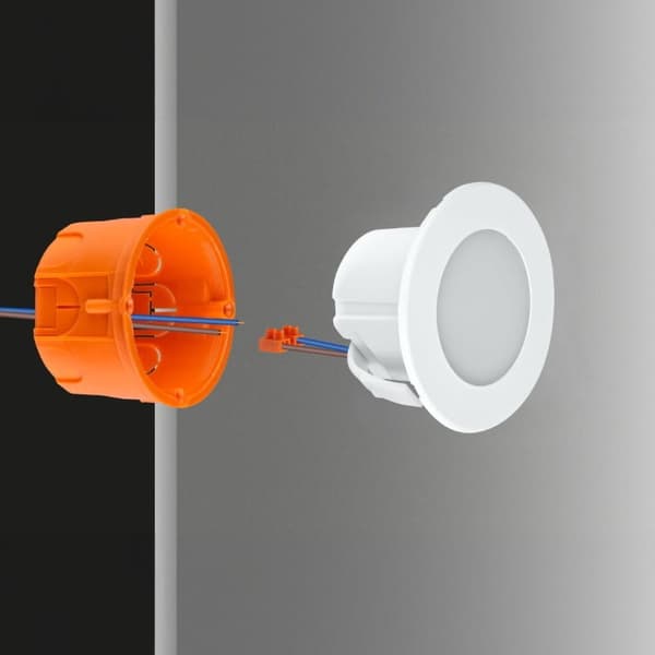 LED-trappbelysning 1.2W rund vit DPM