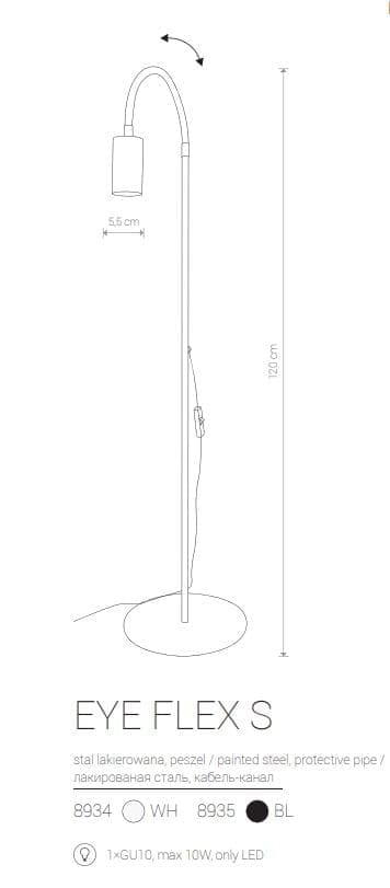 Nowodvorski EYE FLEX LED buelampe sort, stål 8935
