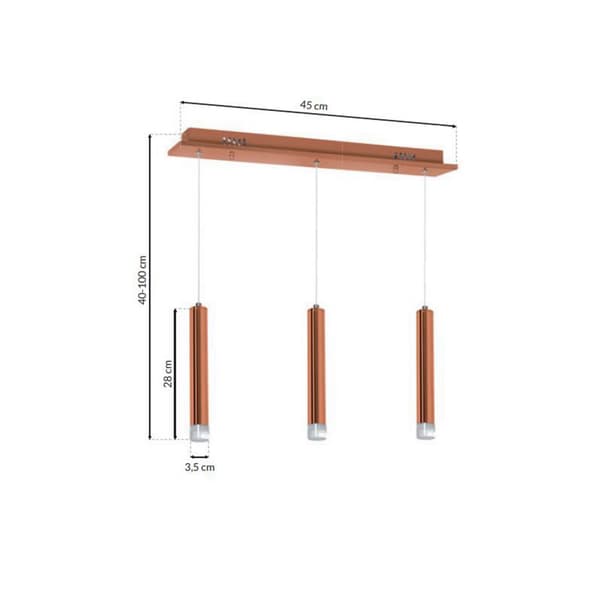 Lysekrone 15W LED COPPER ML985 Milagro