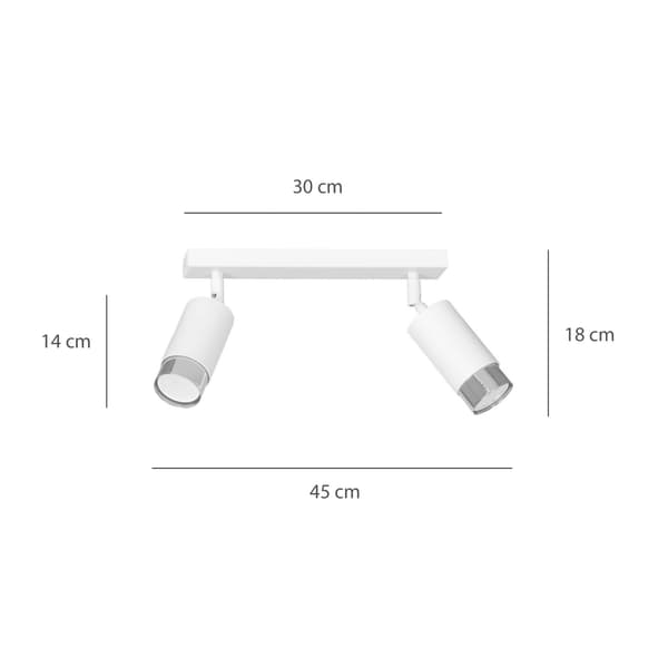 LOFTLAMPE Emibig 2xGU10 30W HIRO 2 WH/CHROME 962/2